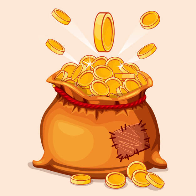 bossa de monedes d'or